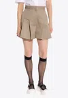 Alexander Mcqueen High-waist Mini Pleated Shorts In Brown