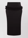 Alexander Mcqueen Buttoned Lace-trimmed Wool Pencil Skirt In Black