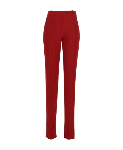 Alexander Mcqueen High-waist Tailored Trousers In Red
