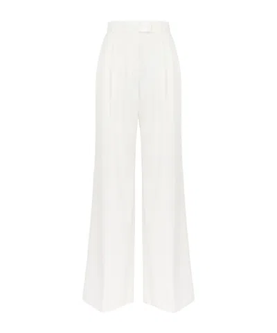 Alexander Mcqueen High Waist Wide-leg Trousers In White