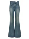 Alexander Mcqueen High Rise Denim Bellbottoms In Blue