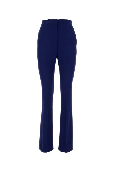 Alexander Mcqueen High-waisted Bootcut Slim Trousers In Electric Navy