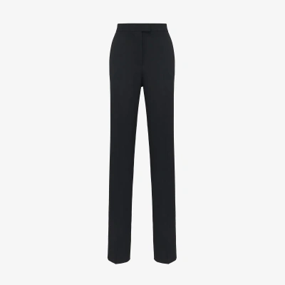 Alexander Mcqueen High-waisted Cigarette Trousers In Black