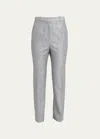 ALEXANDER MCQUEEN HIGH WAISTED CROPPED METALLIC TROUSERS