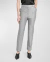 ALEXANDER MCQUEEN HIGH WAISTED CROPPED METALLIC TROUSERS