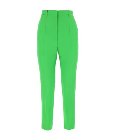 Alexander Mcqueen High-waisted Cropped Trousers In Green