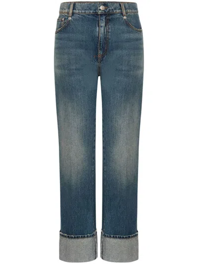 Alexander Mcqueen High Waisted Denim Jeans In Blue