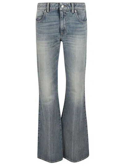 Alexander Mcqueen High-waisted Flared Jeans With Vintage Wash