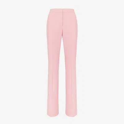 Alexander Mcqueen High-waist Flared Trousers In Cherry Blossom Pink