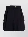 Alexander Mcqueen Black Cargo Shorts In Blue