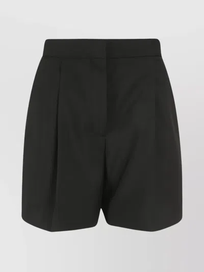 Alexander Mcqueen High-waisted Pleated Trousers With Functional Pockets In Black
