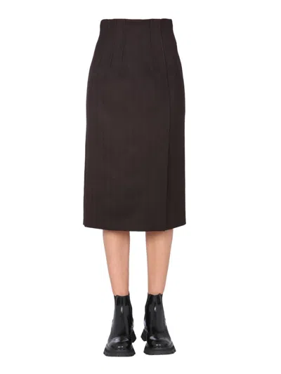 Alexander Mcqueen High Waisted Skirt In Brown