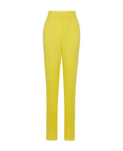 Alexander Mcqueen High-waisted Slim-cut Trousers In Yellow