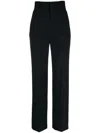 Alexander Mcqueen High-waisted Straight-leg Trousers In Black