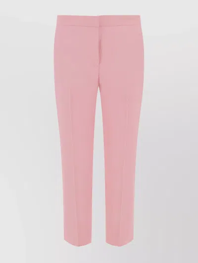 Alexander Mcqueen High-waisted Straight Leg Trousers With Pockets In Pink