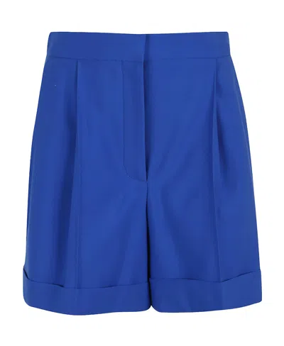 Alexander Mcqueen High-waisted Tailored Shorts In Blue