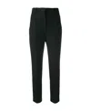 Alexander Mcqueen Embroidered Striped Wool Pant In Black