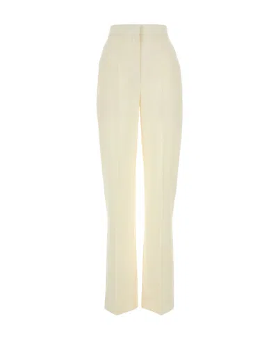 Alexander Mcqueen High-waisted Tailored Trousers In Beige