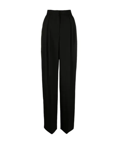 Alexander Mcqueen High-waisted Tailored Wool Trousers In Black