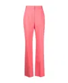Alexander Mcqueen High-waisted Tailored Wool Trousers In Pink