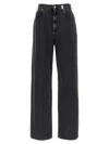 Alexander Mcqueen Wide-leg Skull Plaque Jeans In Black