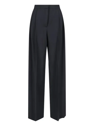 Alexander Mcqueen High-waisted Wide-leg Trousers In Black