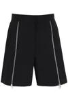 ALEXANDER MCQUEEN HIGH-WAISTED WOOL SHORTS WITH FRONT ZIPPERED GUSSETS