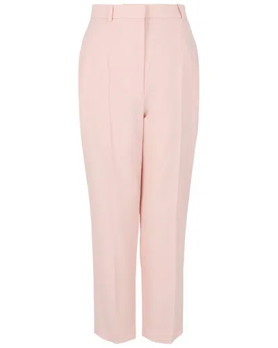 Alexander Mcqueen High Waisted Wool Trouser In Pink