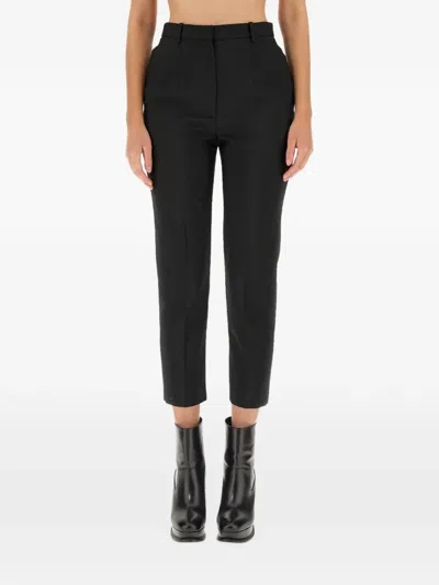 Alexander Mcqueen High-rise Cigarette Trousers In Black