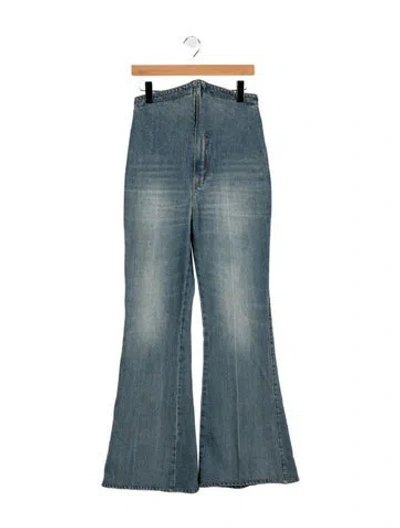 Pre-owned Alexander Mcqueen High-rise Flared Jeans In Blue
