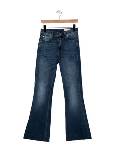 Pre-owned Alexander Mcqueen High-rise Flared Jeans In Blue