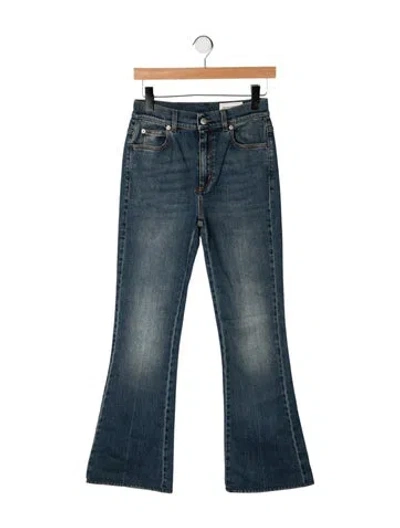Pre-owned Alexander Mcqueen High-rise Flared Jeans In Blue