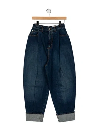 Pre-owned Alexander Mcqueen High-rise Straight Leg Jeans In Blue