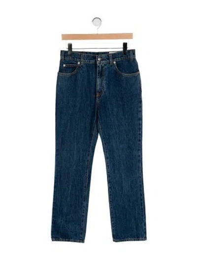 Pre-owned Alexander Mcqueen High-rise Straight Leg Jeans In Blue