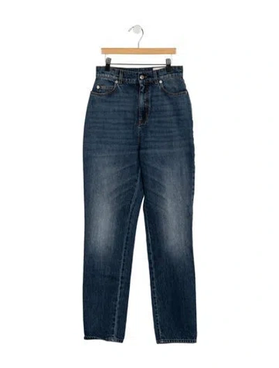 Pre-owned Alexander Mcqueen High-rise Straight Leg Jeans In Blue