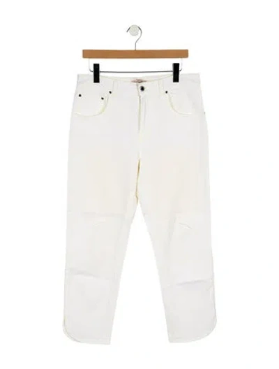 Pre-owned Alexander Mcqueen High-rise Straight Leg Jeans In White