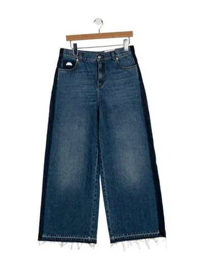 Pre-owned Alexander Mcqueen High-rise Wide Leg Jeans In Blue