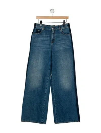 Pre-owned Alexander Mcqueen High-rise Wide Leg Jeans In Blue