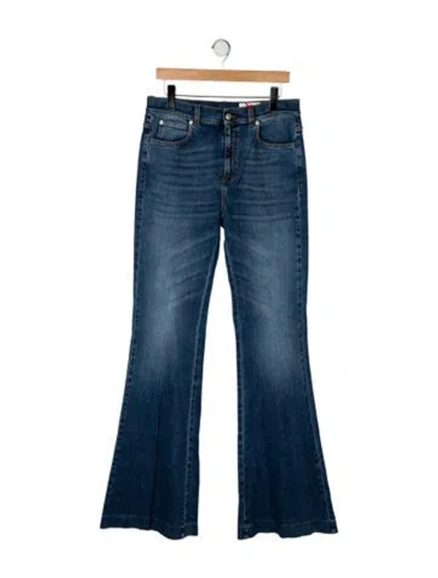 Pre-owned Alexander Mcqueen High-rise Wide Leg Jeans In Blue