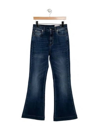 Pre-owned Alexander Mcqueen High-rise Wide Leg Jeans In Blue