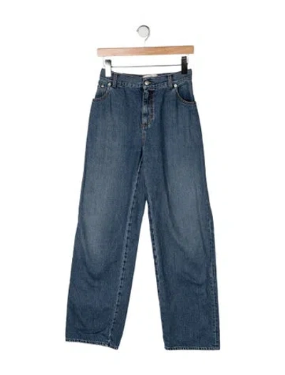 Pre-owned Alexander Mcqueen High-rise Wide Leg Jeans In Blue