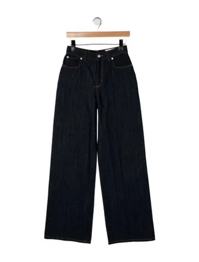 Pre-owned Alexander Mcqueen High-rise Wide Leg Jeans In Blue