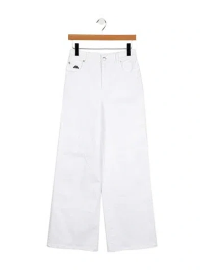 Pre-owned Alexander Mcqueen High-rise Wide Leg Jeans In White