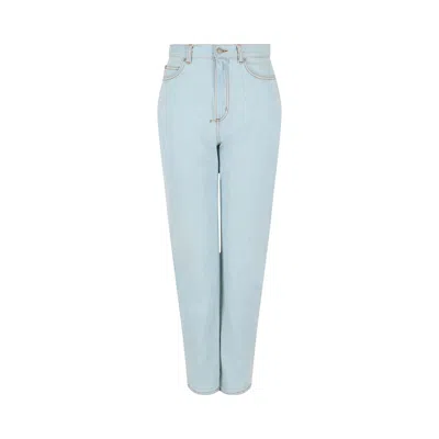 Pre-owned Alexander Mcqueen High-rise Wide-leg Jeans 'blue' | Women's Size 27