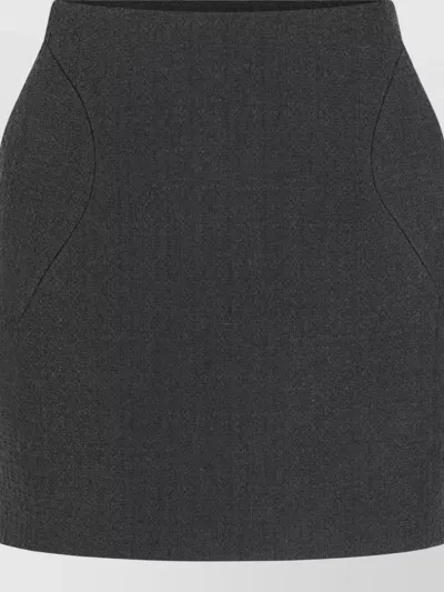 Alexander Mcqueen High-rise Wool Skirt In Gray