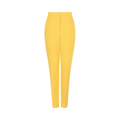 Pre-owned Alexander Mcqueen High-waist Cigarette Trousers 'bright Yellow' | Women's Size 40