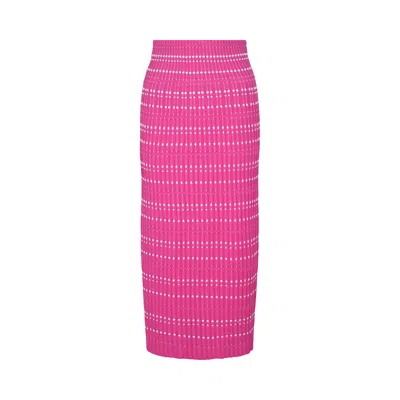 Pre-owned Alexander Mcqueen High-waisted Pencil Skirt 'pink/white' | Women's Size S