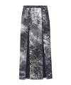 Alexander Mcqueen Smashed Screen Double Slit Skirt In Black