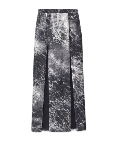 ALEXANDER MCQUEEN ALEXANDER MCQUEEN SMASHED SCREEN DOUBLE SLIT SKIRT