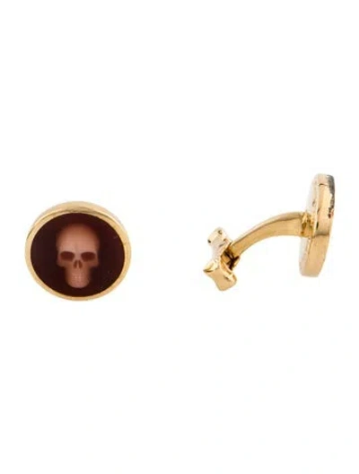 Pre-owned Alexander Mcqueen Hologram Skull Cufflinks In Multi